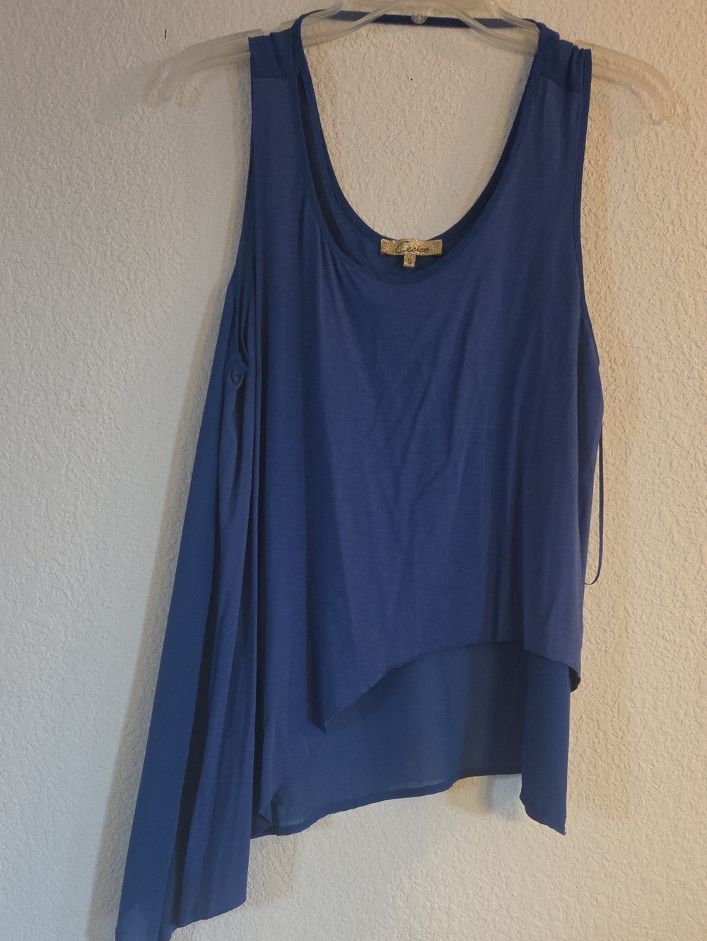 Cecico Royal Blue Asymmetric Tank Top